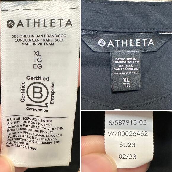 Athleta Performance Poplin Popover Button Up High Neck Hidden Pocket Top Sz: XL - Picture 7 of 7